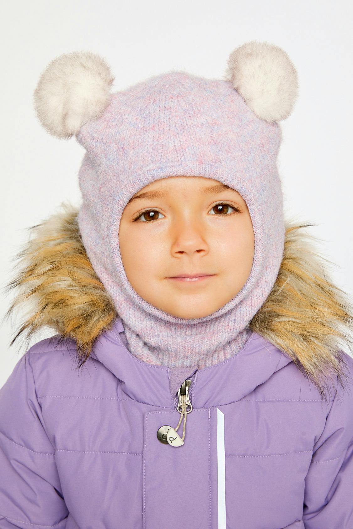 Knit Bear Balaclava Lavender