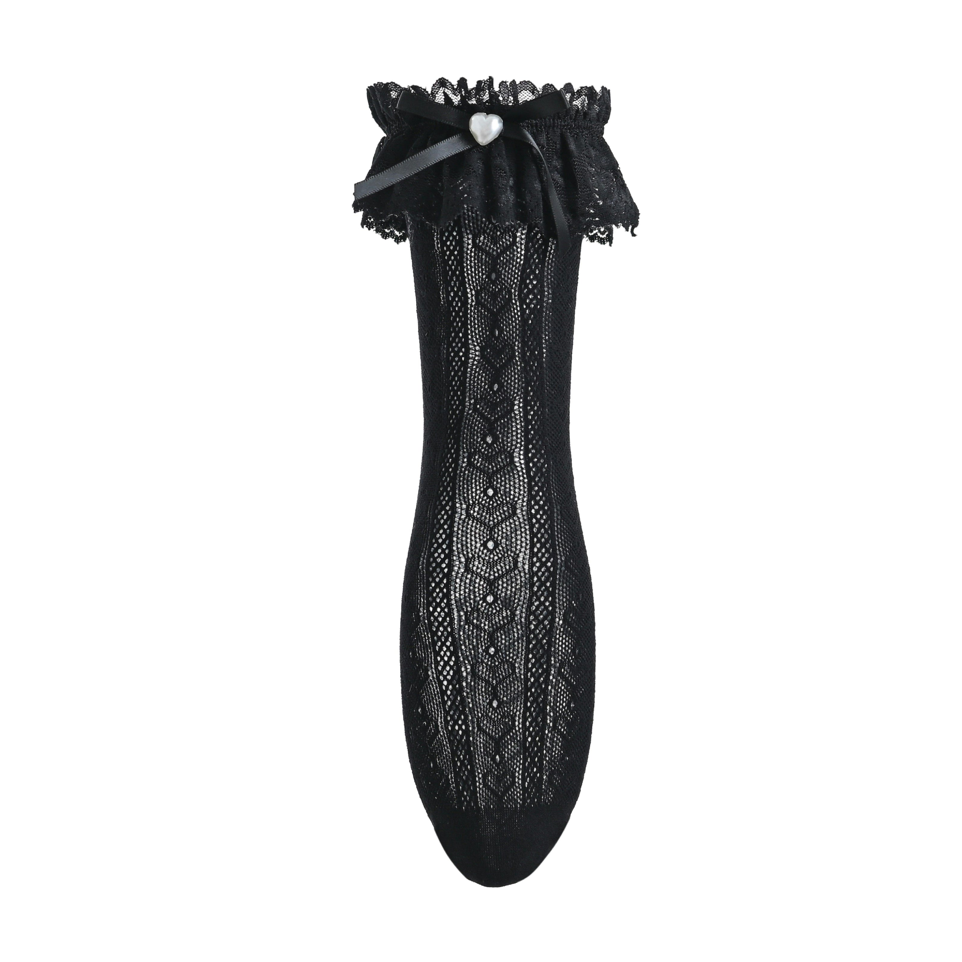 Heart Lace Ribbon Socks
