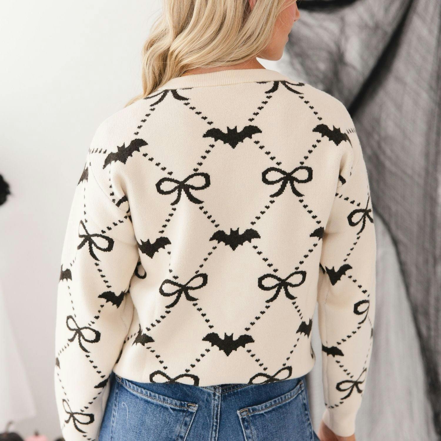 Bat Trellis Halloween Women's Sweater
