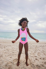 Popcorn & Pearls Sleeveless One-Piece Swimsuit