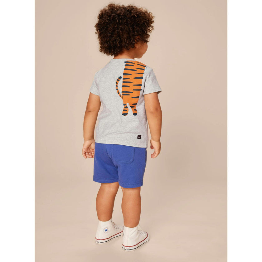 Vacation Long Mid-Thigh Drawstring Shorts, Blue