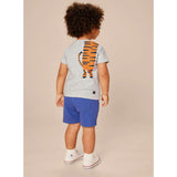 Vacation Long Mid-Thigh Drawstring Shorts, Blue