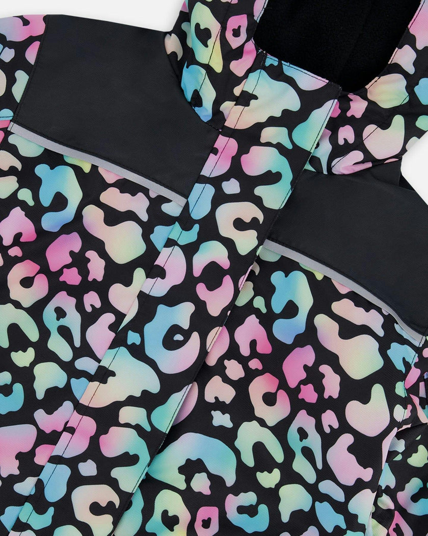 Kids Mid-Season One-Piece Outerwear Black Animal Print