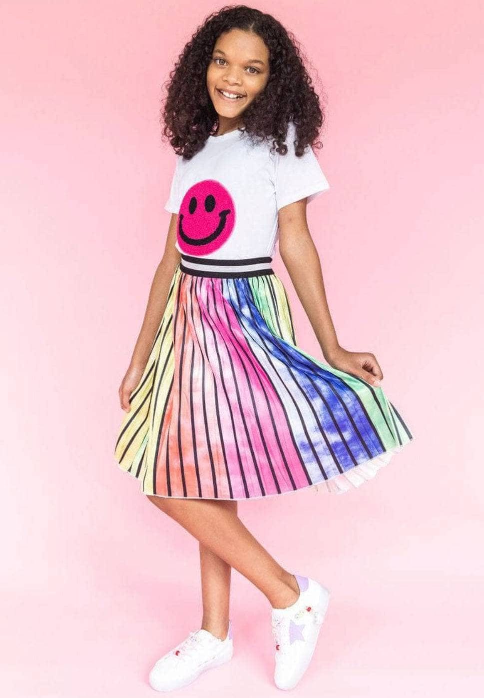 Ombre Stripe Midi Skirt