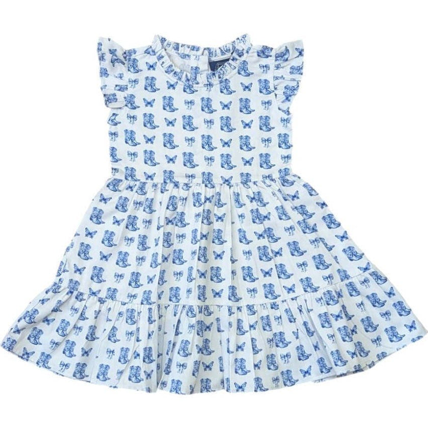 Blue Belle Ruffle Dress