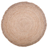Terra Hand-Braided Jute Fringed Large Round Rug