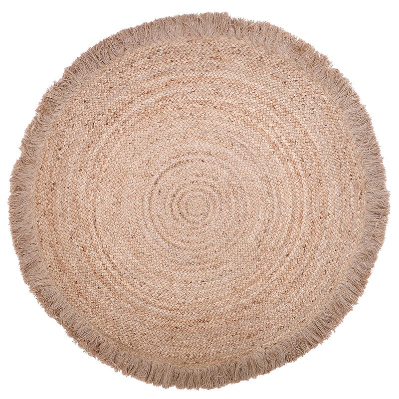 Terra Hand-Braided Jute Fringed Large Round Rug
