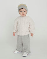 Boxy Cable Sweater - Fuzzy