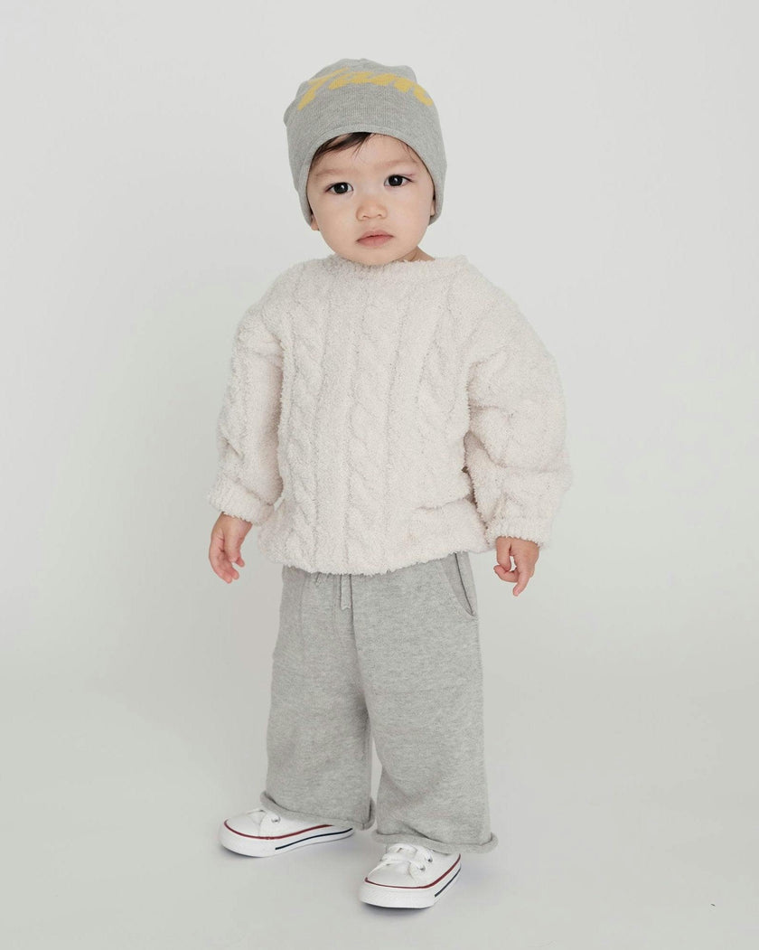 Boxy Cable Sweater • Fuzzy