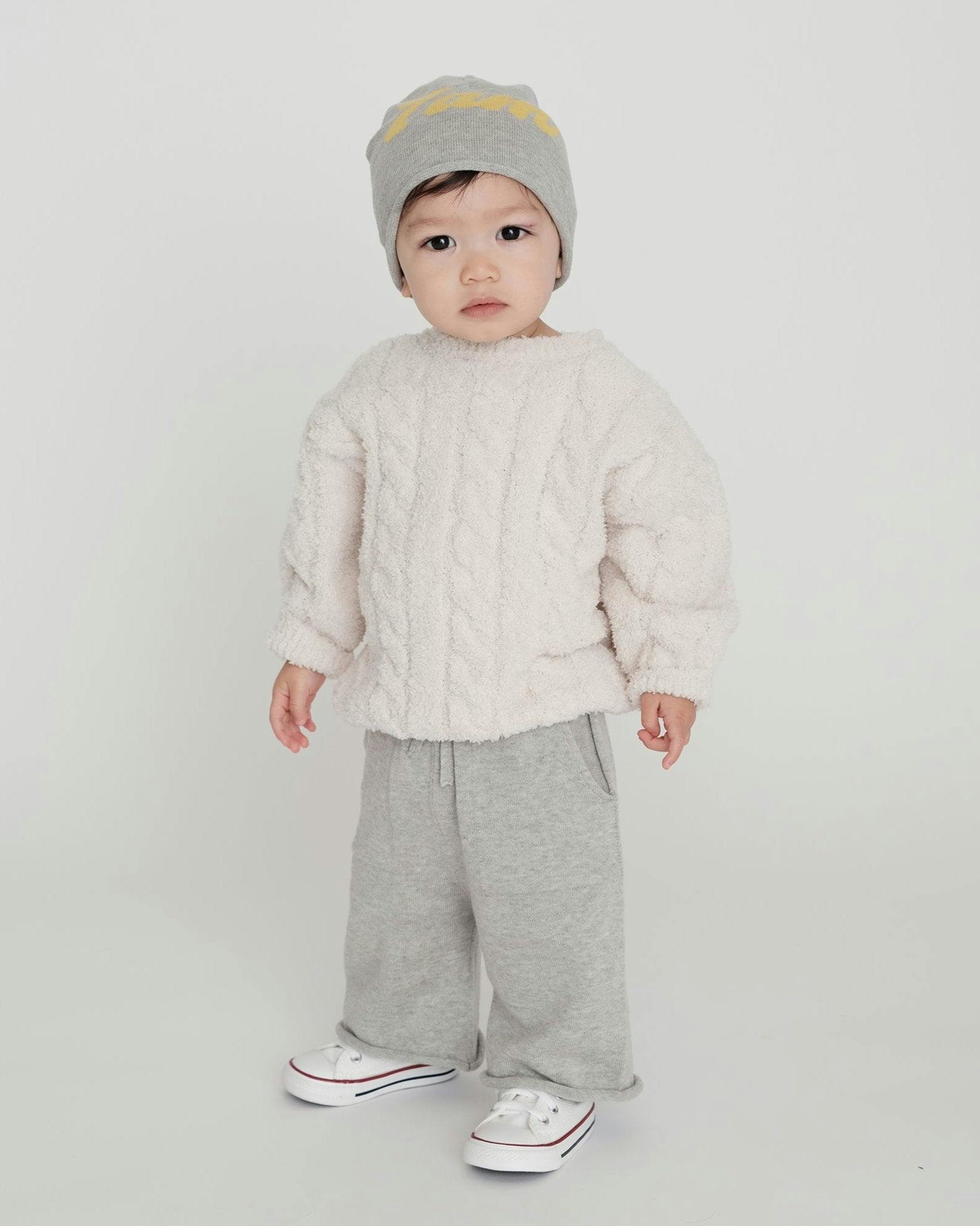 Boxy Cable Sweater • Fuzzy