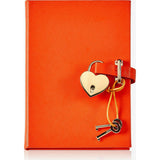 Heart Lock Leather Diary