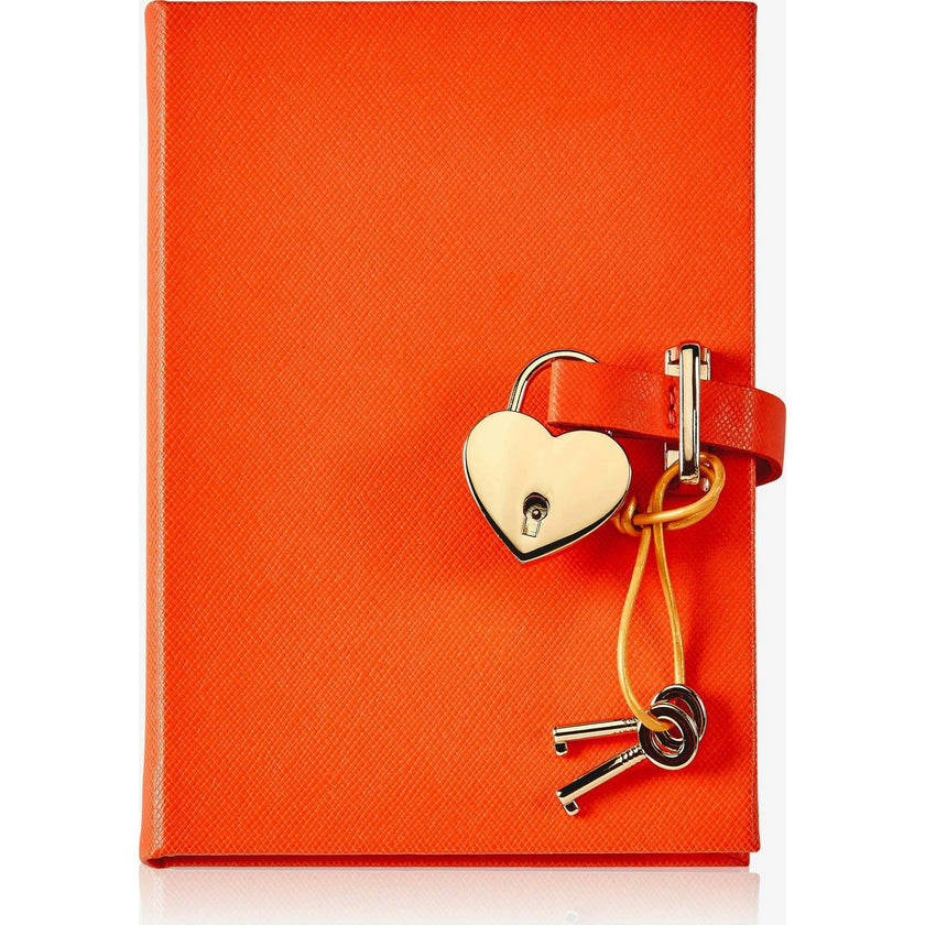 Heart Lock Leather Diary