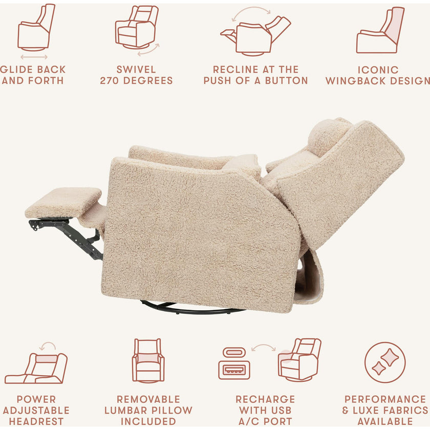 Kiwi Plus Power Recliner and Swivel Glider with Power Adjustable Headrest and USB Port