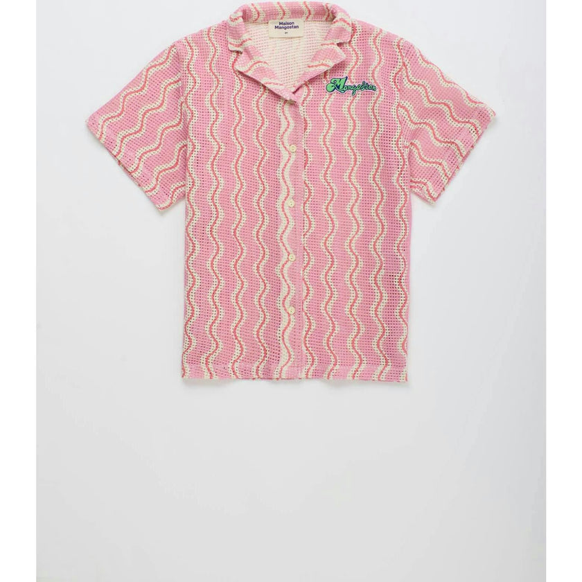 WAVY MESH SHIRT LIGHT PINK
