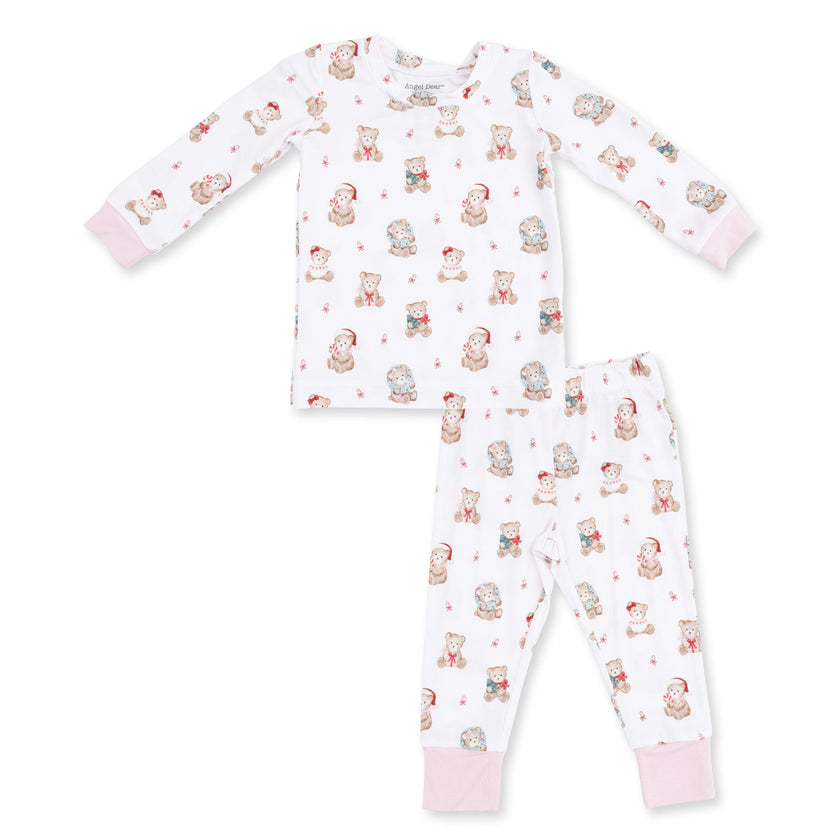 Christmas Teddy Bears Pink - Long Sleeve Loungewear Set