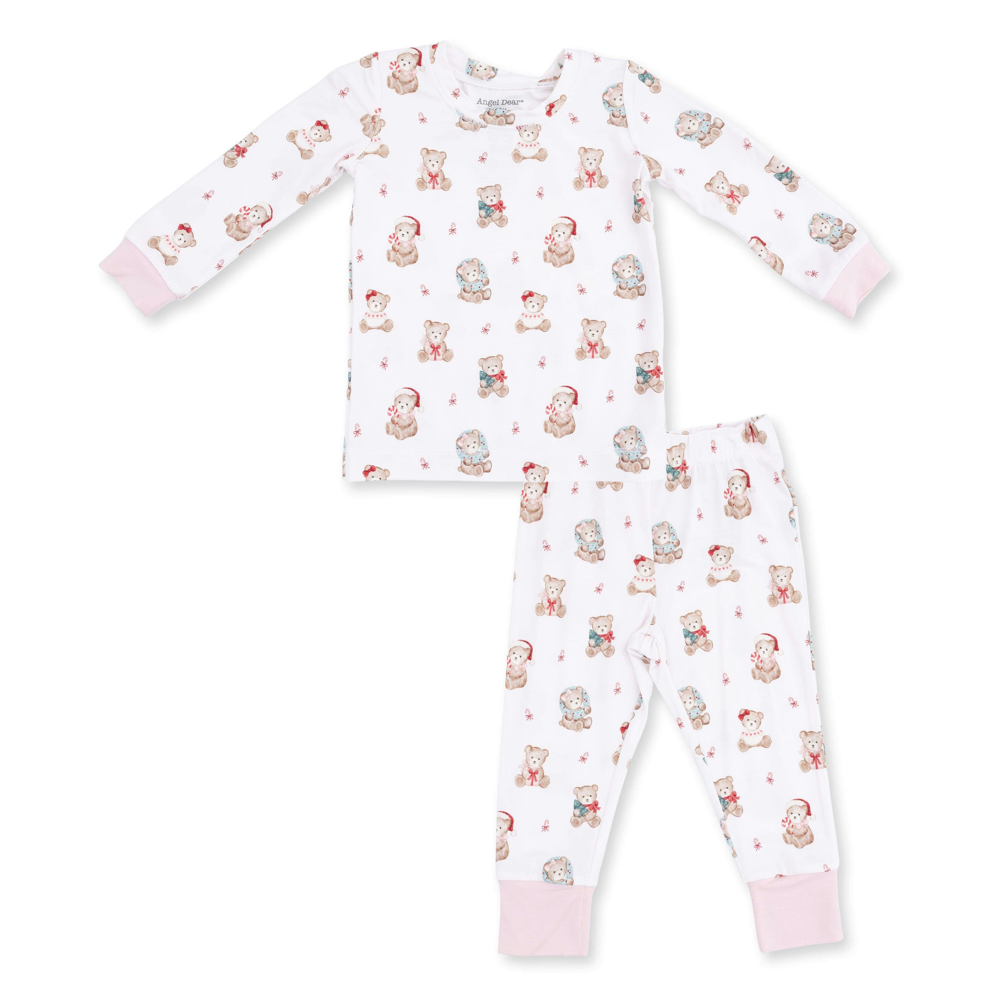 Christmas Teddy Bears Pink - Long Sleeve Loungewear Set