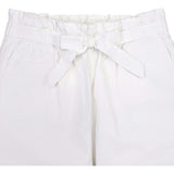 Linen Paper Bag Tie-Waist Pant, White