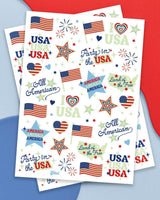 Fourth of July Tattoos - 2 sheets glow in the dark tattoos