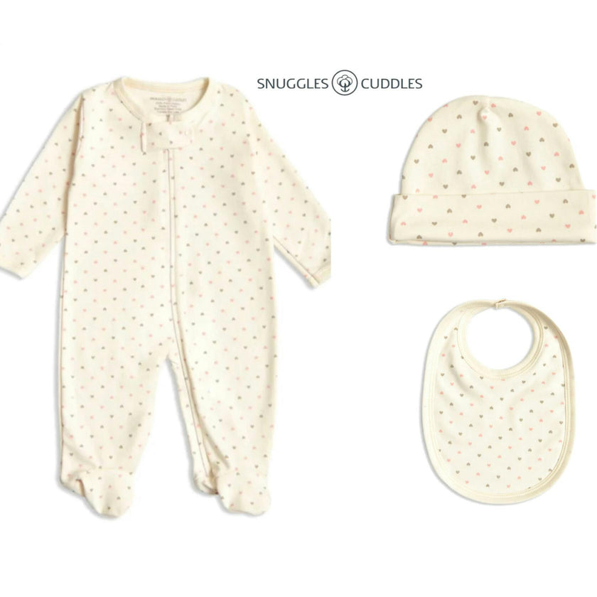 Pima Cotton 3-Piece Newborn Layette Set | Hypoallergenic Baby Gift Set