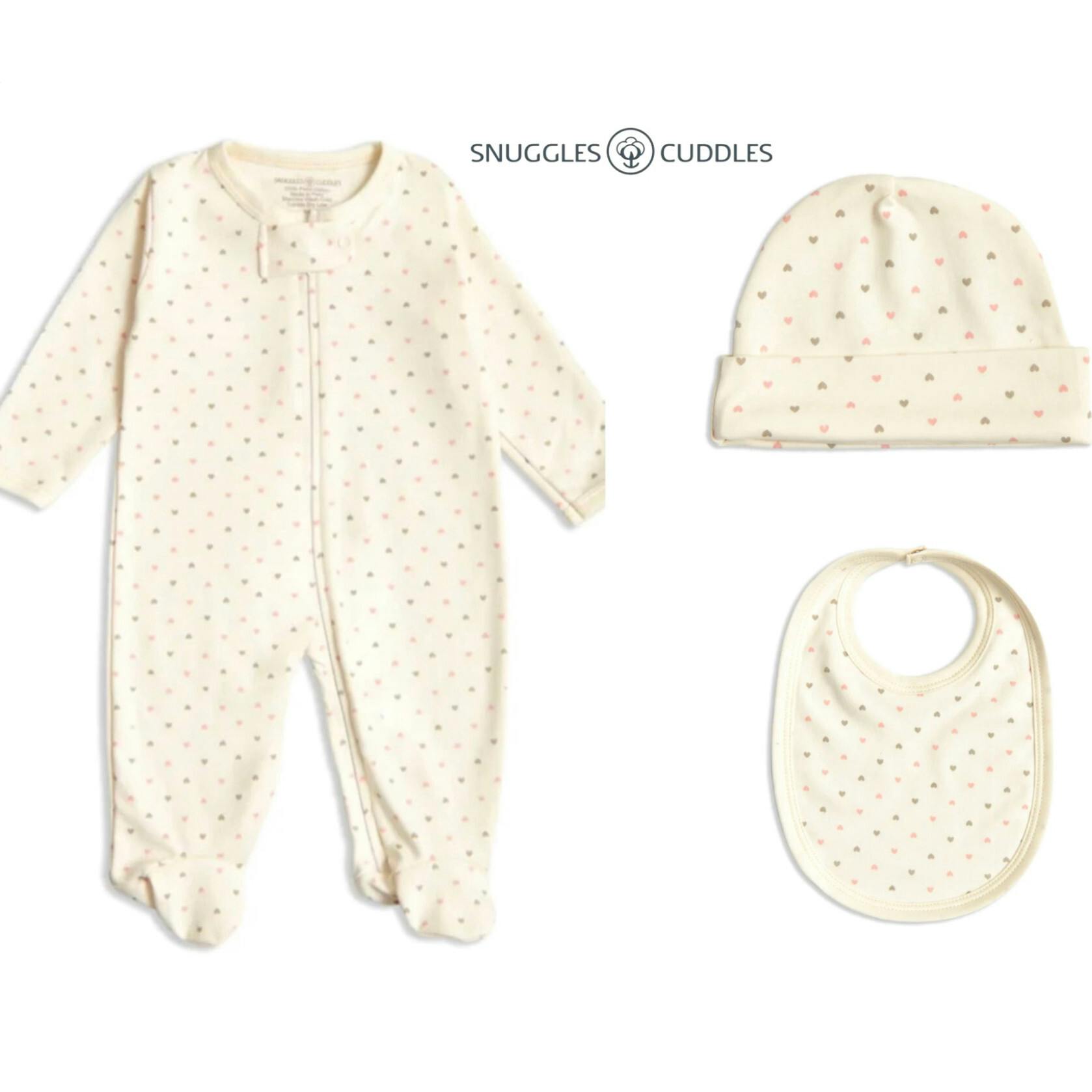 Pima Cotton 3-Piece Newborn Layette Set | Hypoallergenic Baby Gift Set