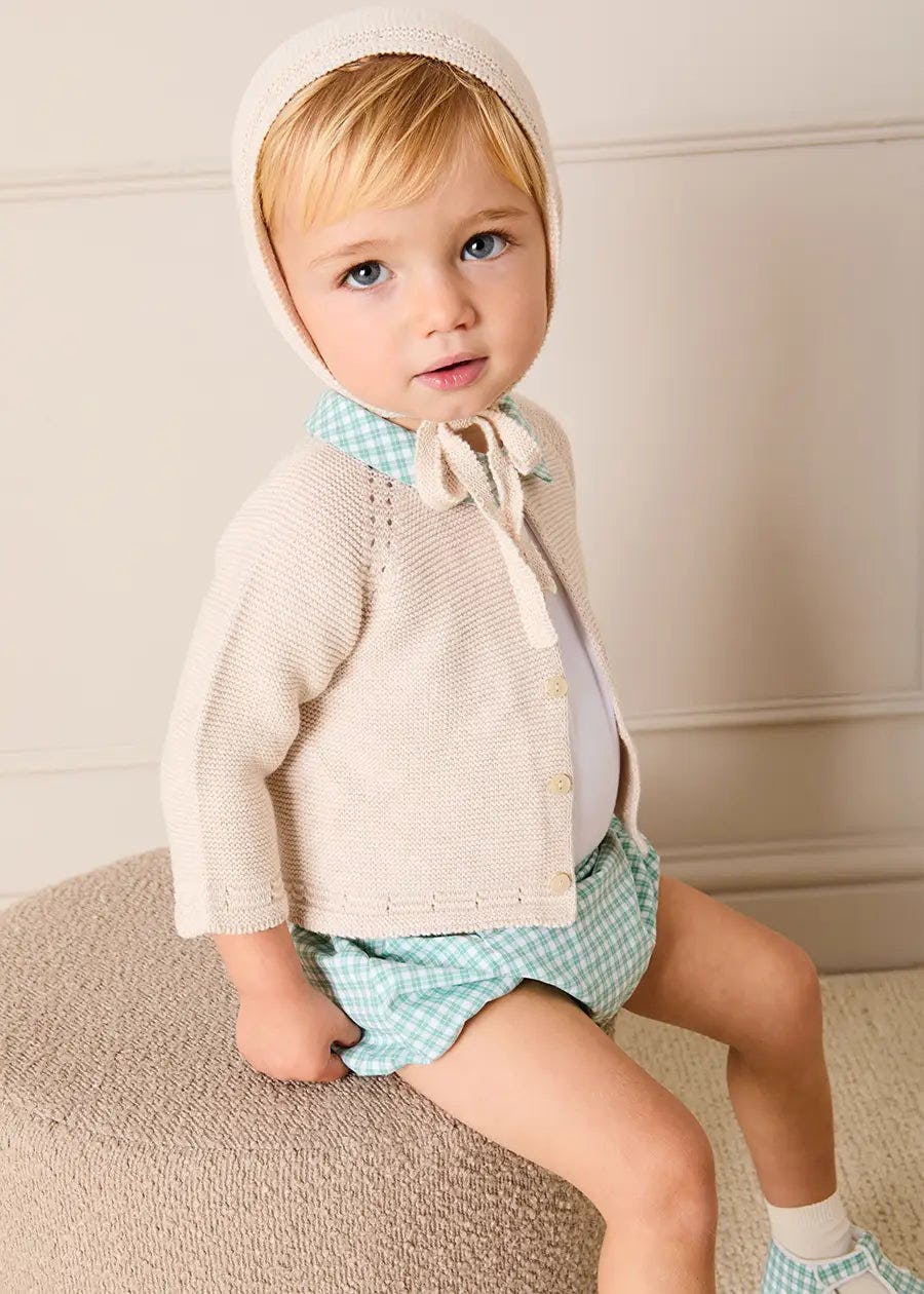 Openwork Knitted Bonnet in Beige(S-L)