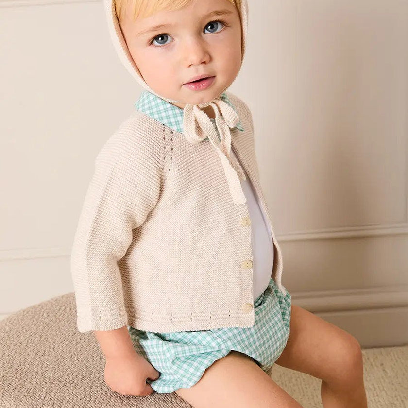 Openwork Knitted Bonnet in Beige(S-L)