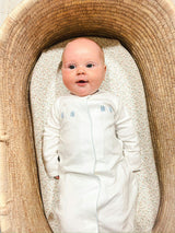Organic Pima Baby Gown Palm Blue
