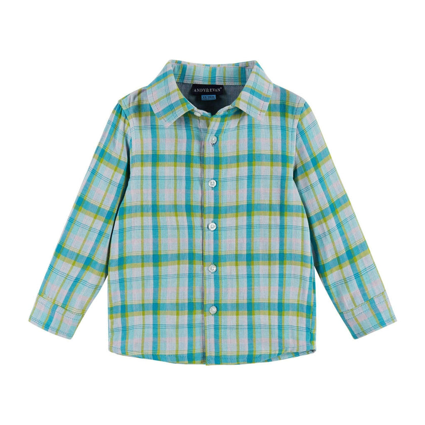 Infant Boys 4-Piece Vest Set | Navy & Khaki Plaid