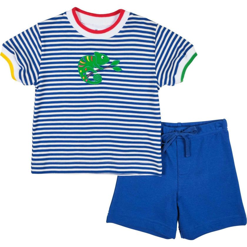 Stripe Knit T-Shirt With Lizard