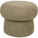Mini Mushroom Pouf in Latte Teddy Loop