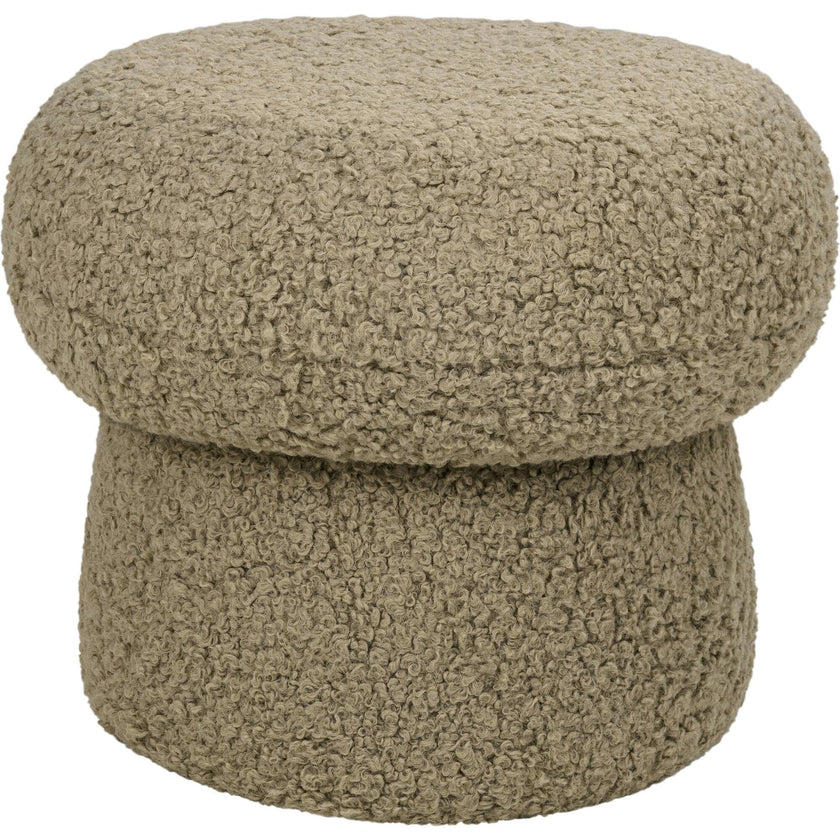 Mini Mushroom Pouf in Latte Teddy Loop