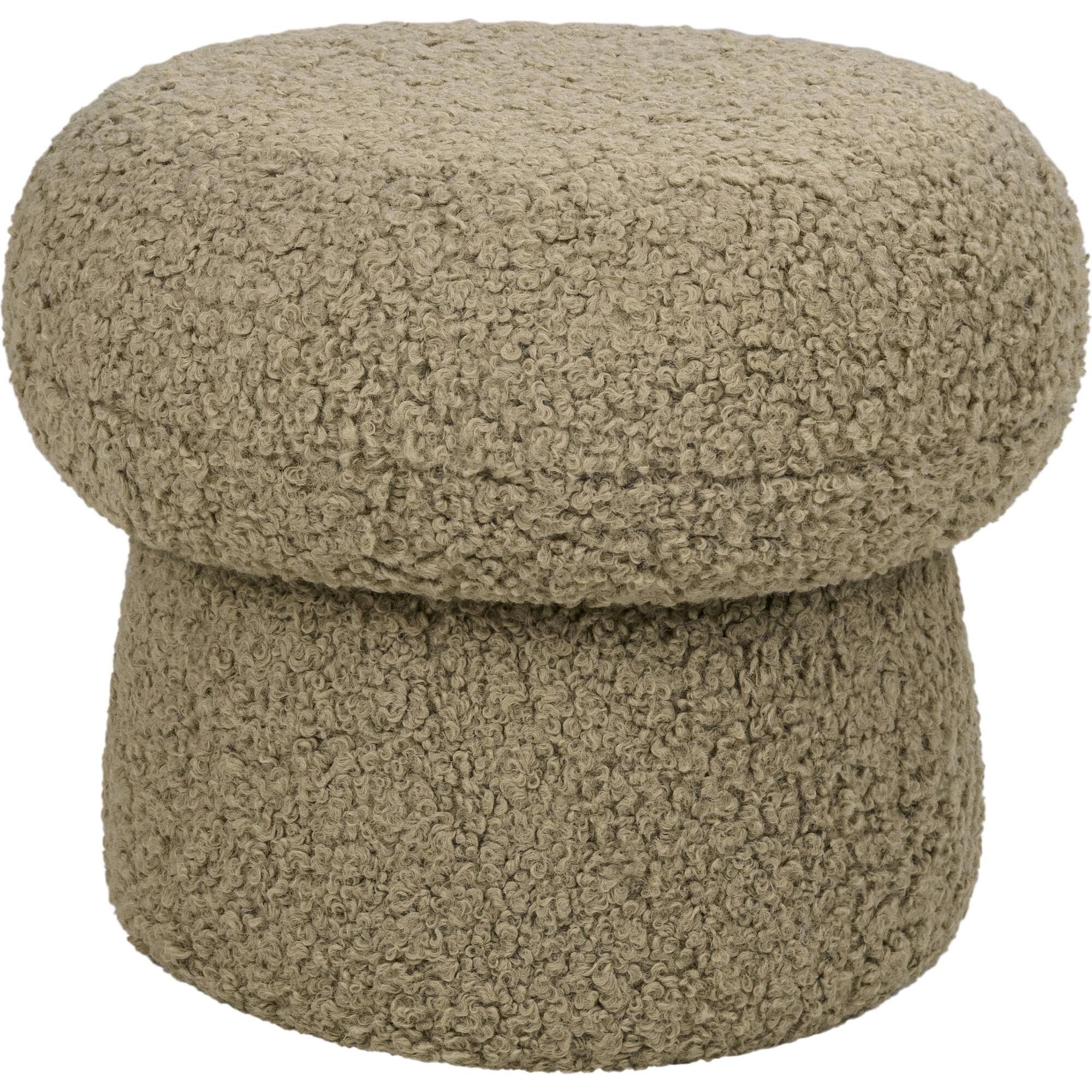 Mini Mushroom Pouf in Latte Teddy Loop