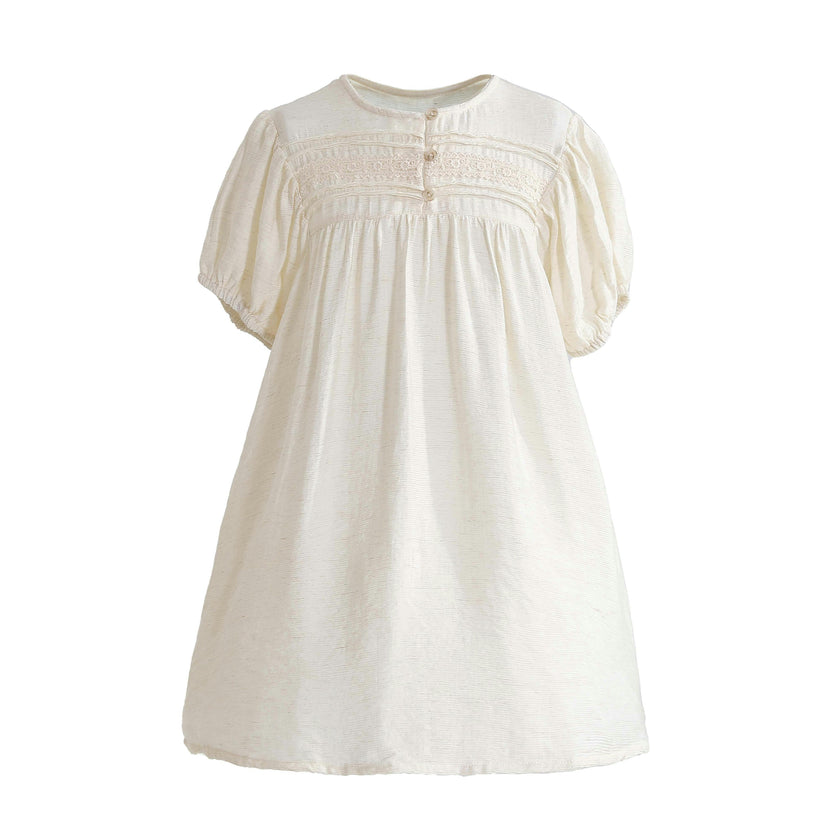 Cream Lace Button Dress