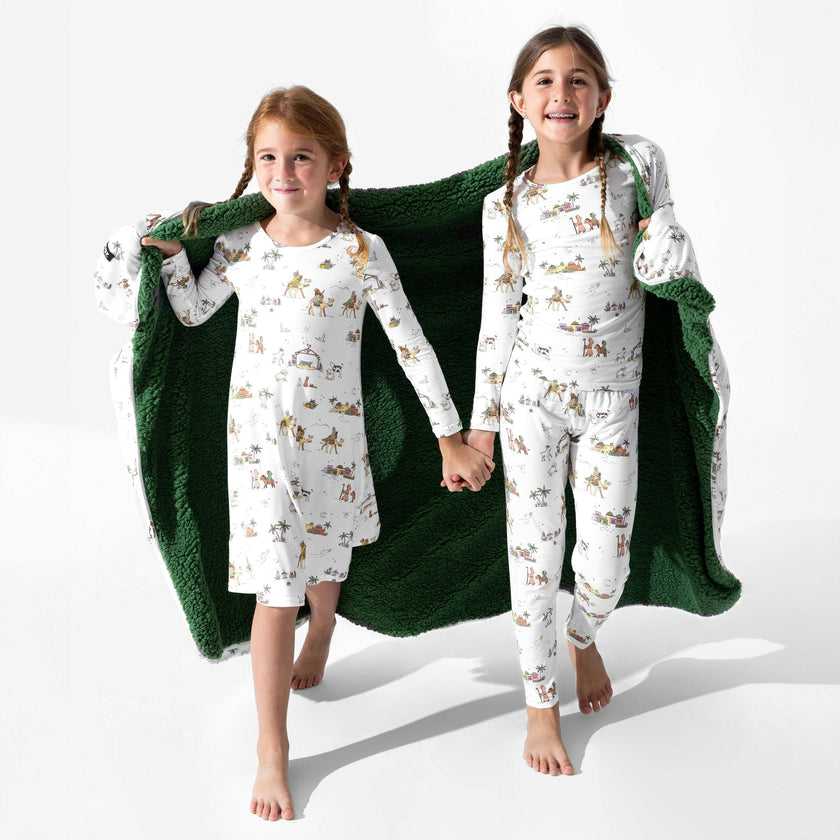 Holy Night Bamboo Girls' Long Sleeve Dress