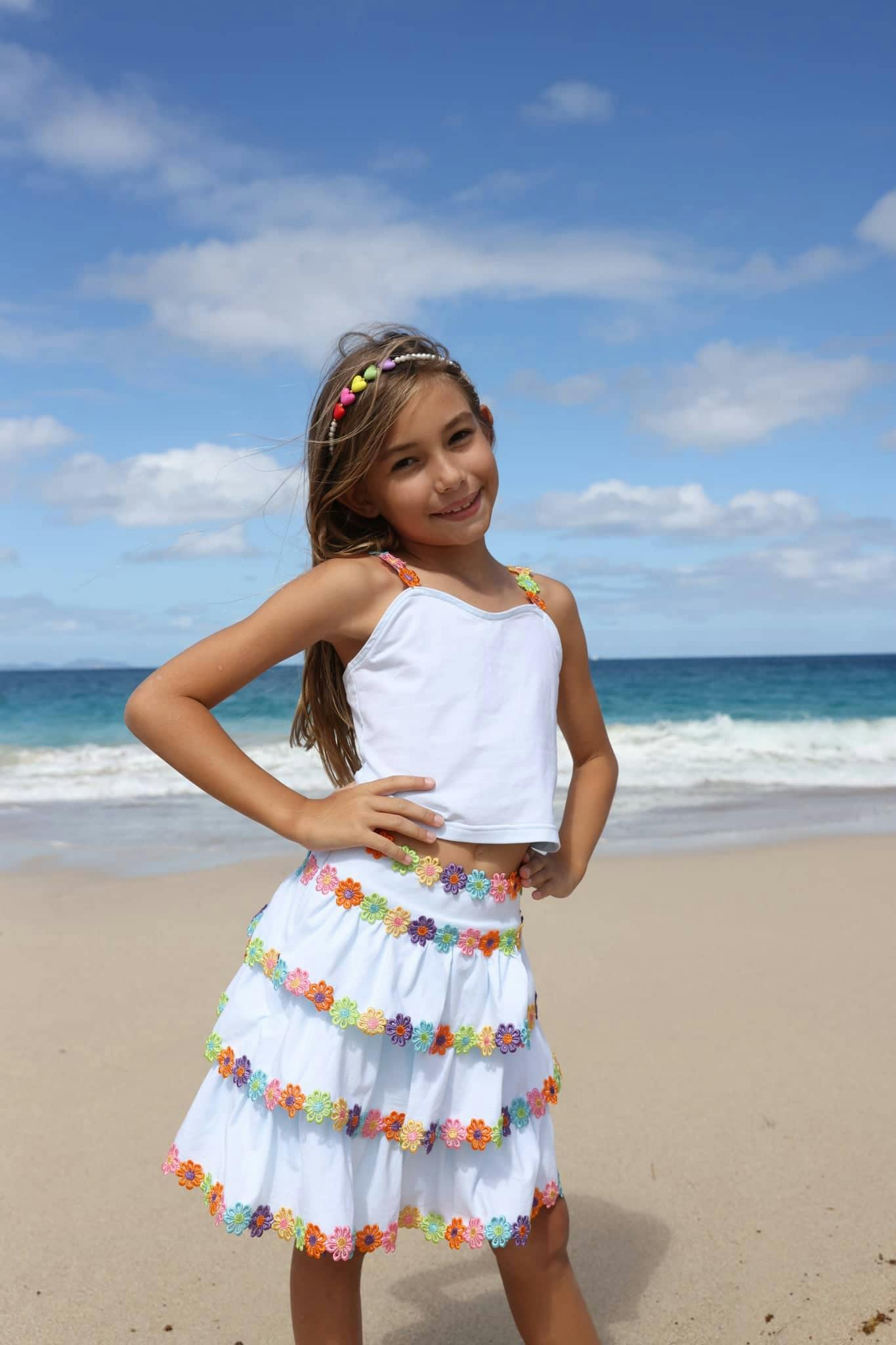 White Happy Floral Set