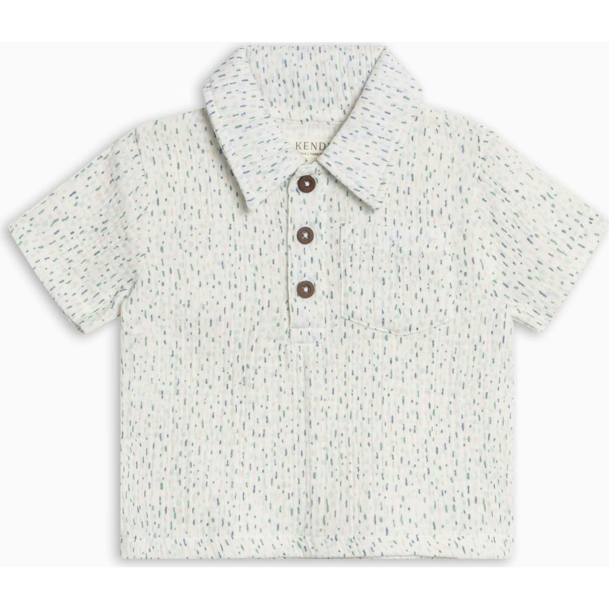 Ezra Muslin Henley - Pinehurst / Powder + Shell