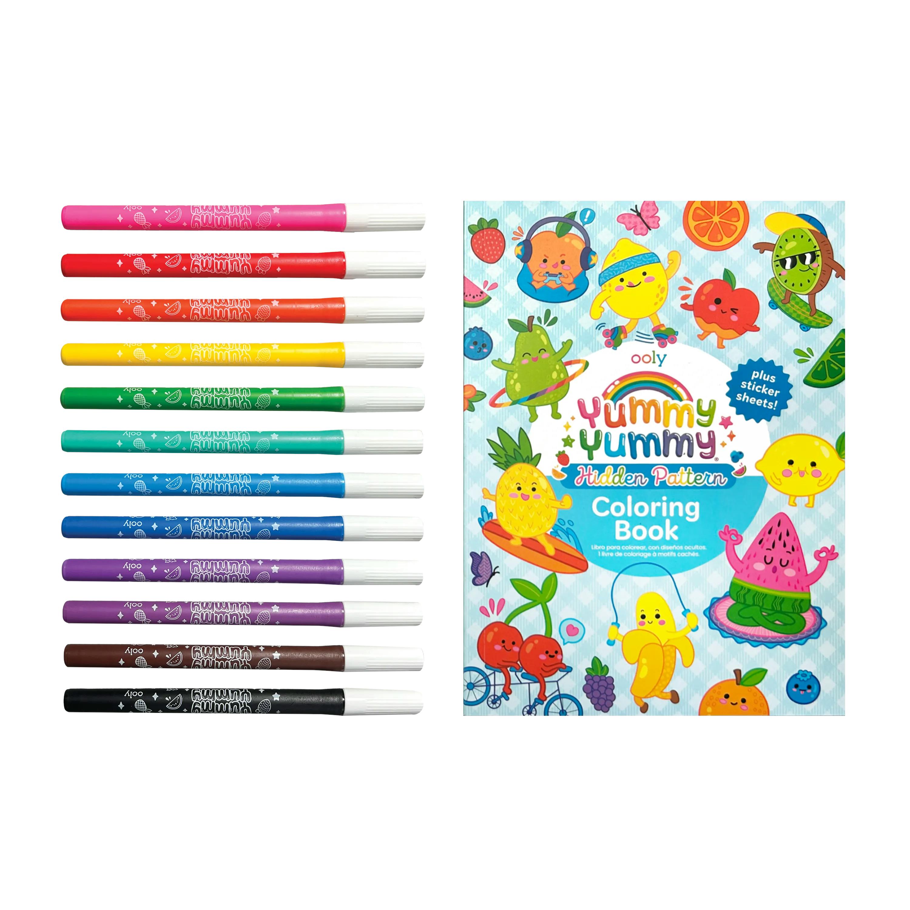 Yummy Yummy Scented Coloring Kit - Markers Stickers Coloring Book