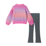 Girls Two-Piece Sweater Set | Purple Ombre