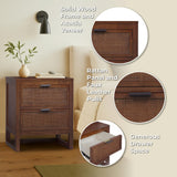 Hatteras Nightstand with 2 Deep Drawers for Bedroom Organization