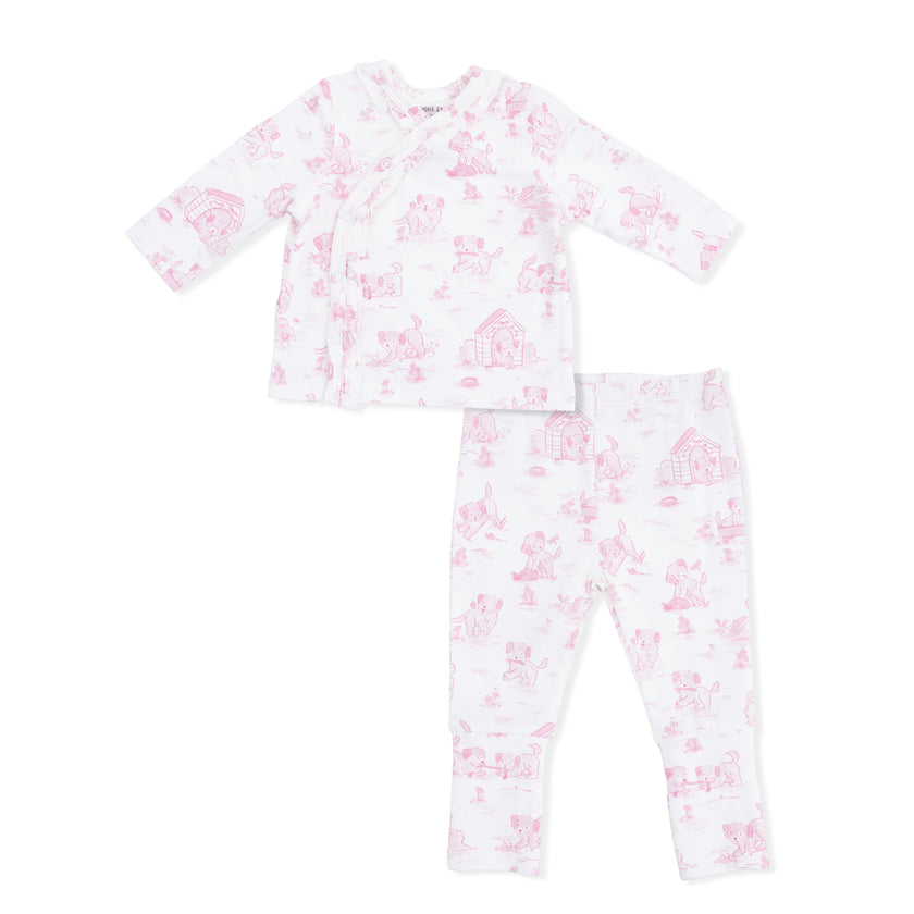 Puppy Toile Pink - Take Me Home Set with Convertible Pant