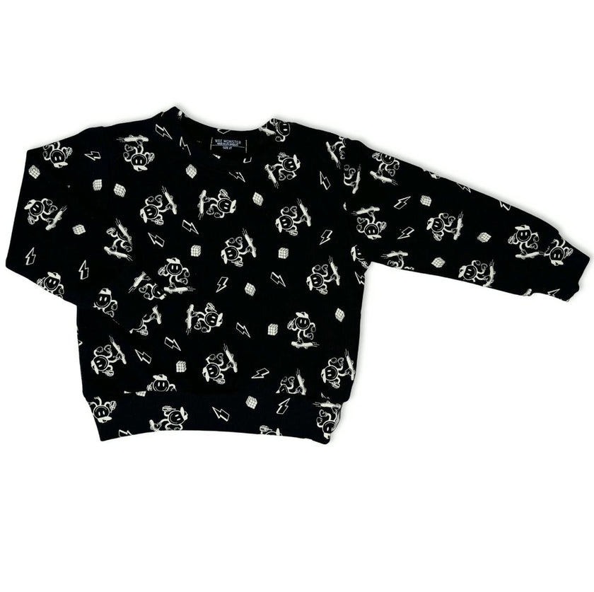 Happy Skate Black Sweatshirt - Unisex for Boys and Girls