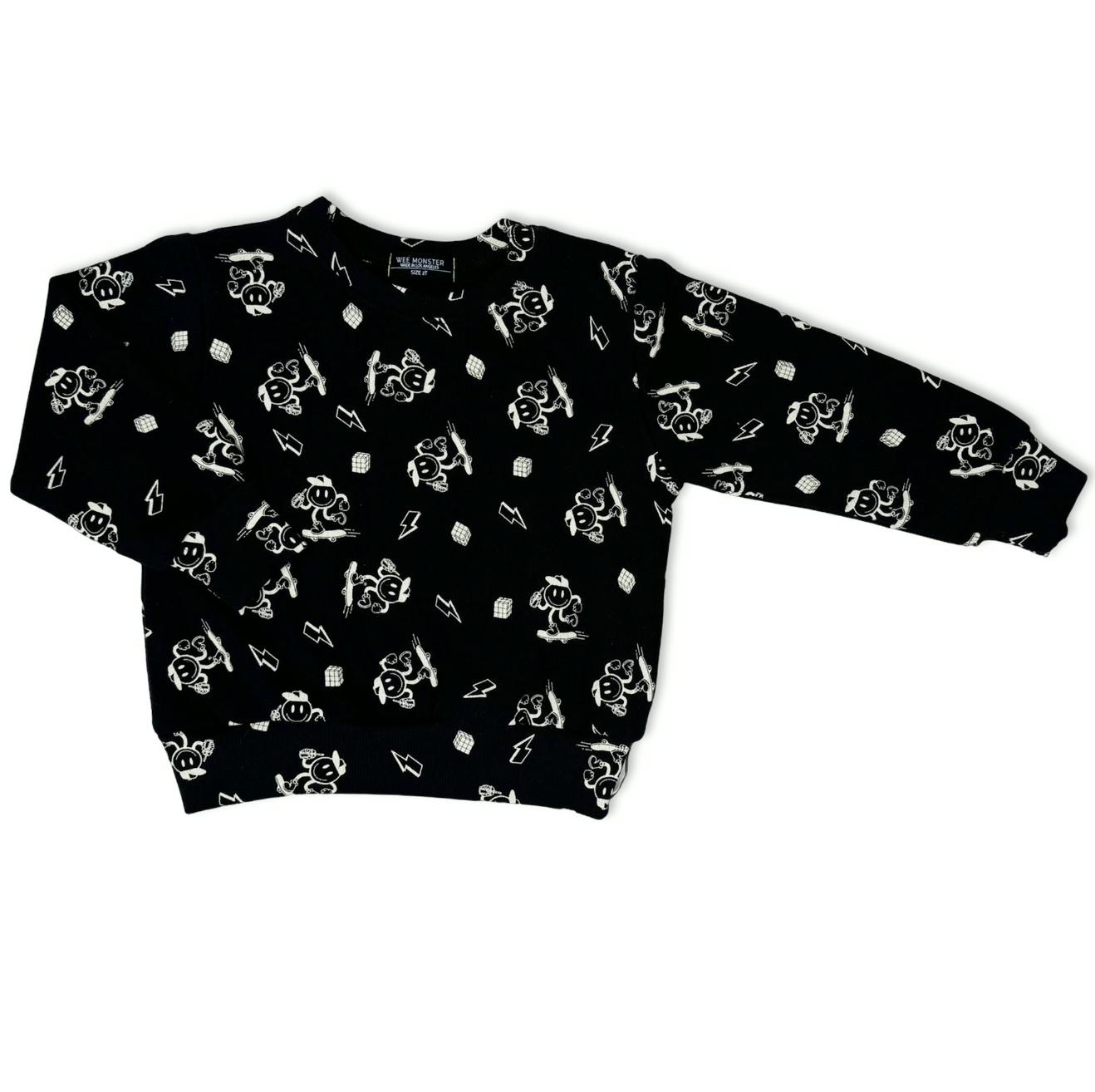 Happy Skate Black Sweatshirt - Unisex for Boys and Girls