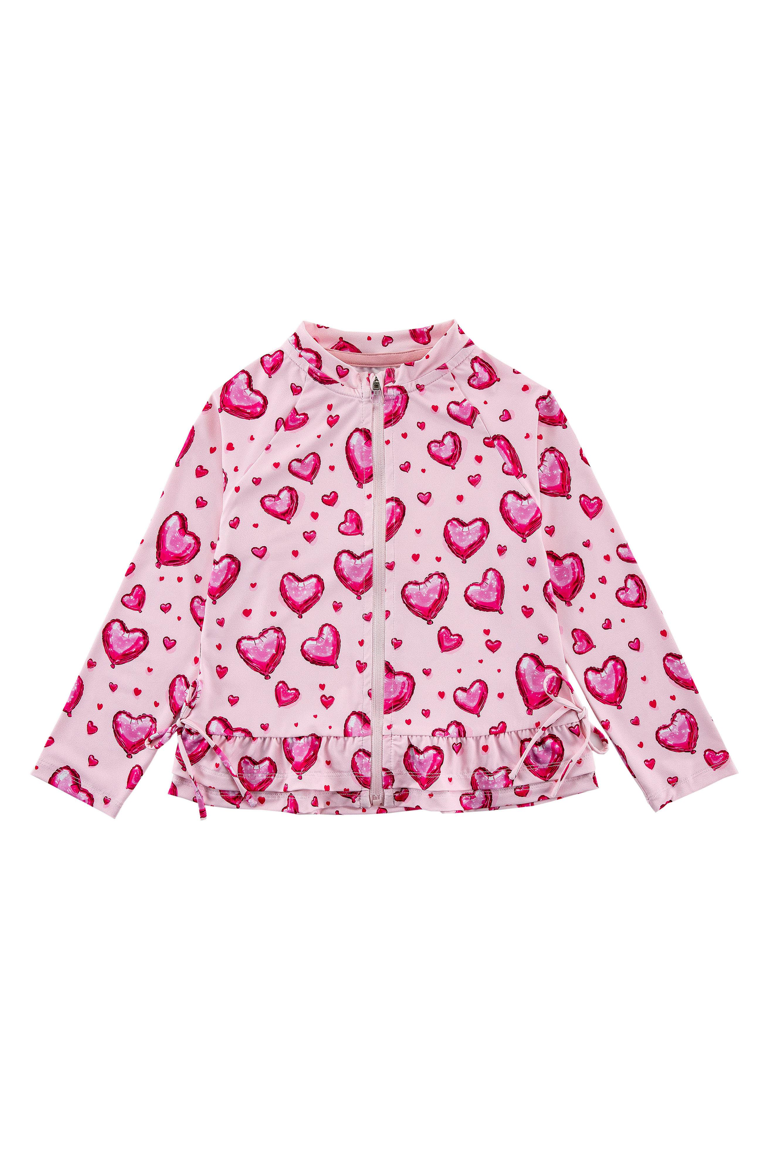 Raya UPF 50+ Ruffled Zip Up Sun Protection Jacket, Heart