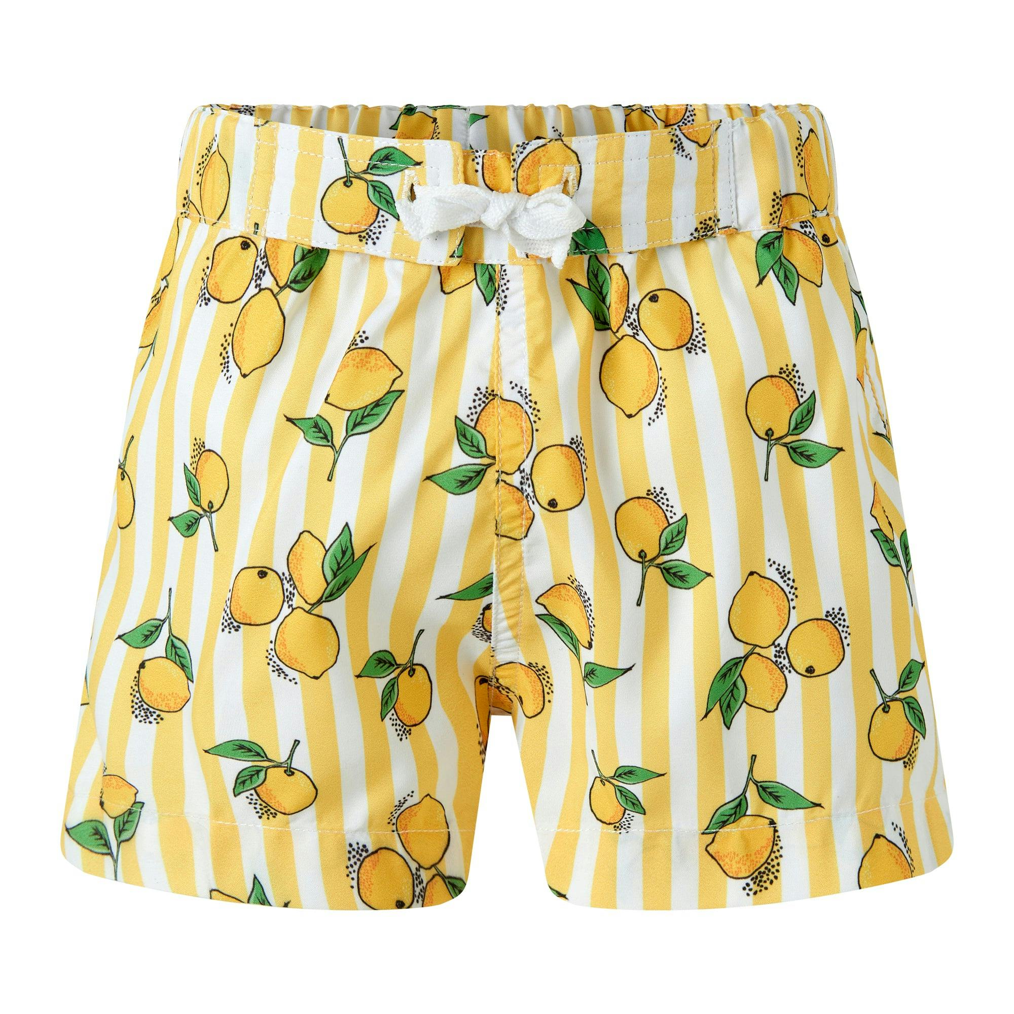 Baby Lemon Stripe Swim Trunks