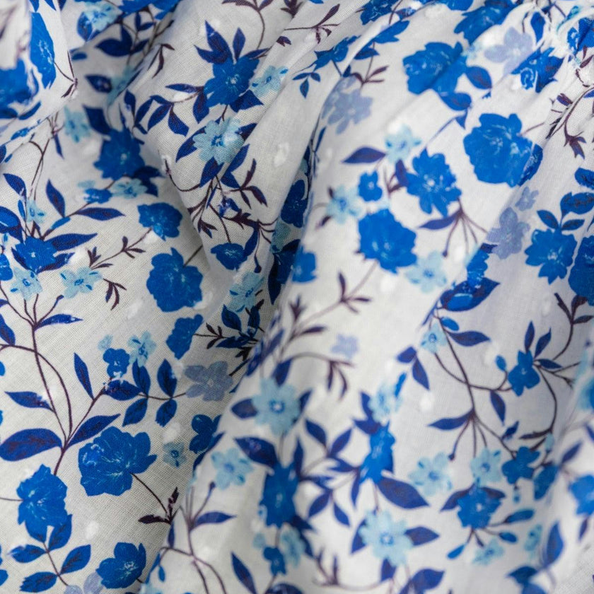 Mini Madeline Dress in Ditsy Cobalt Floral