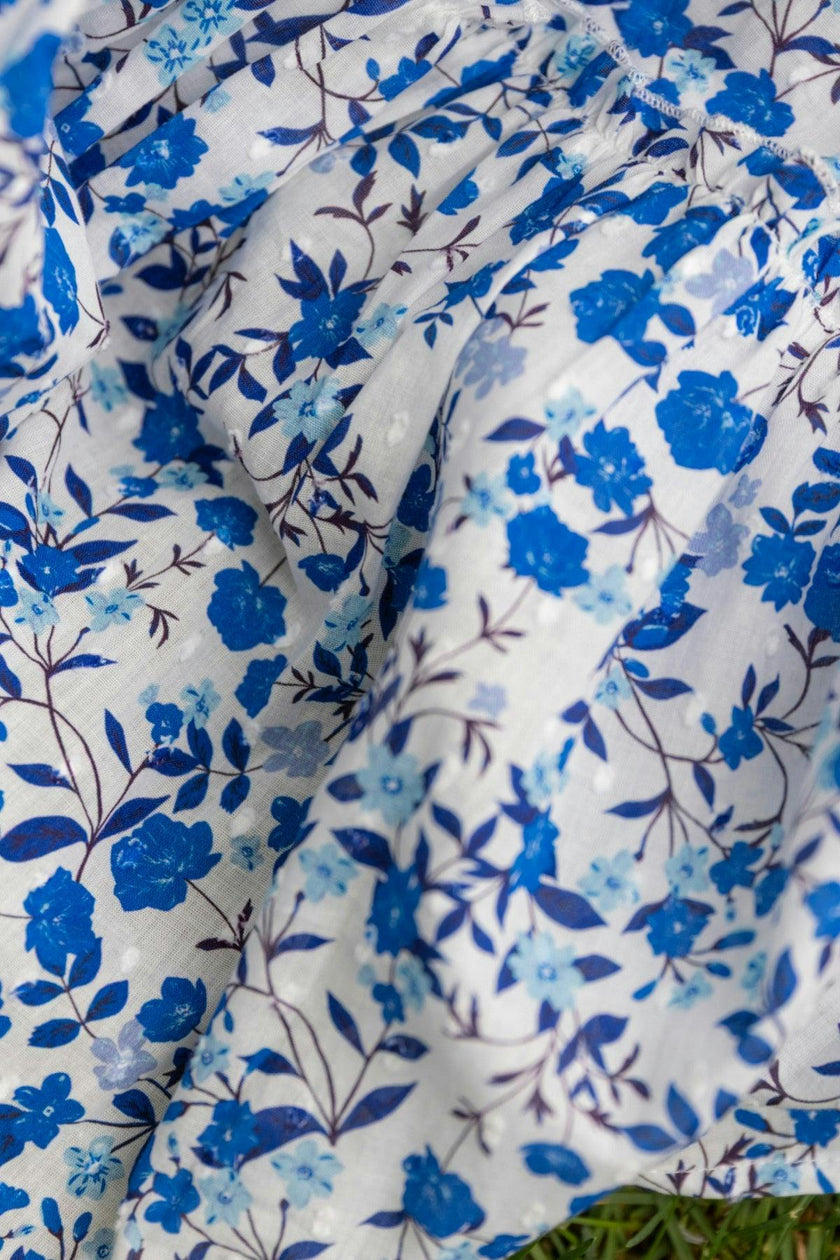 Mini Madeline Dress in Ditsy Cobalt Floral