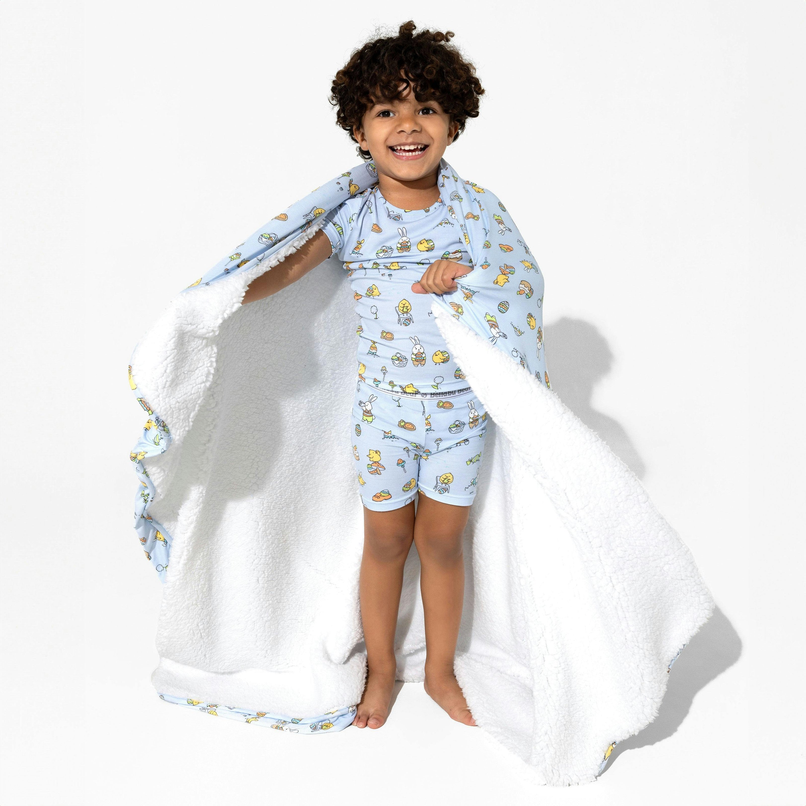 Easter Blue Bamboo Sherpa Blanket
