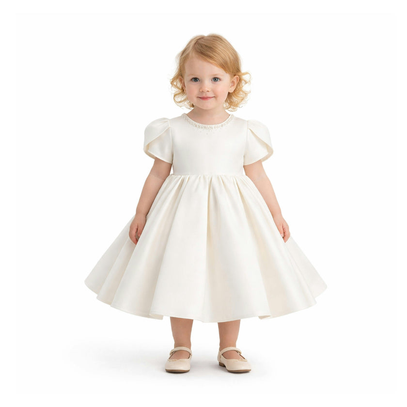 Ivory Suncrestia Pearl-Accented Occasion Dress