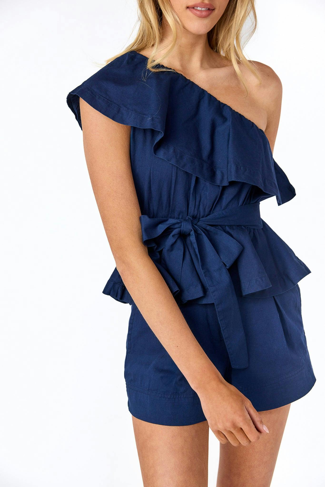 Stella Pleated Shorts Navy