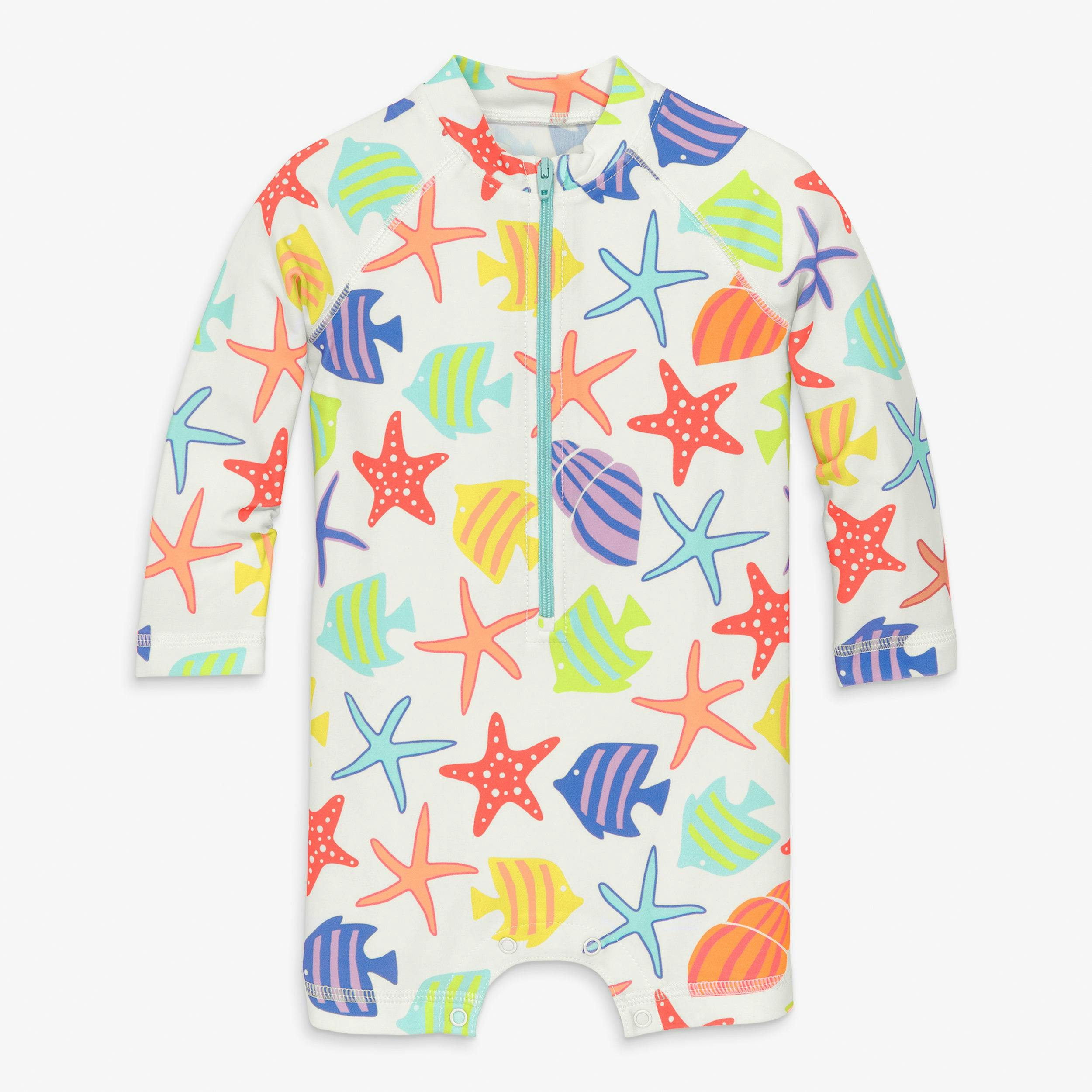 Clearance baby one-piece rash guard in under the sea